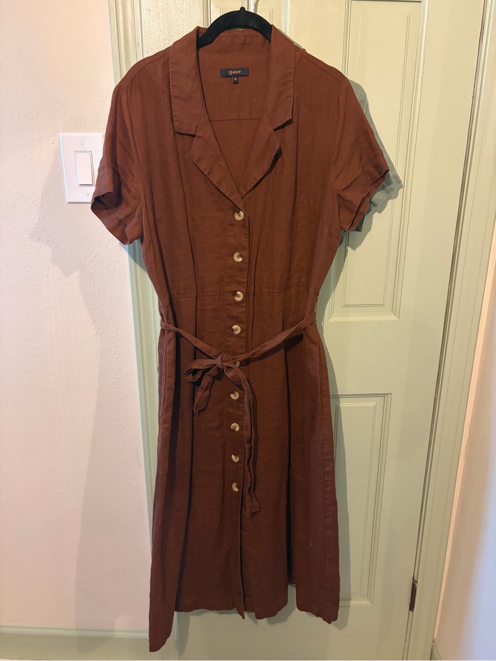 Quince linen button dress NWOT